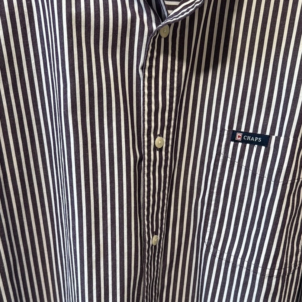 Chaps Men's purple &white Striped Shirt XXL - Picture 4 of 7